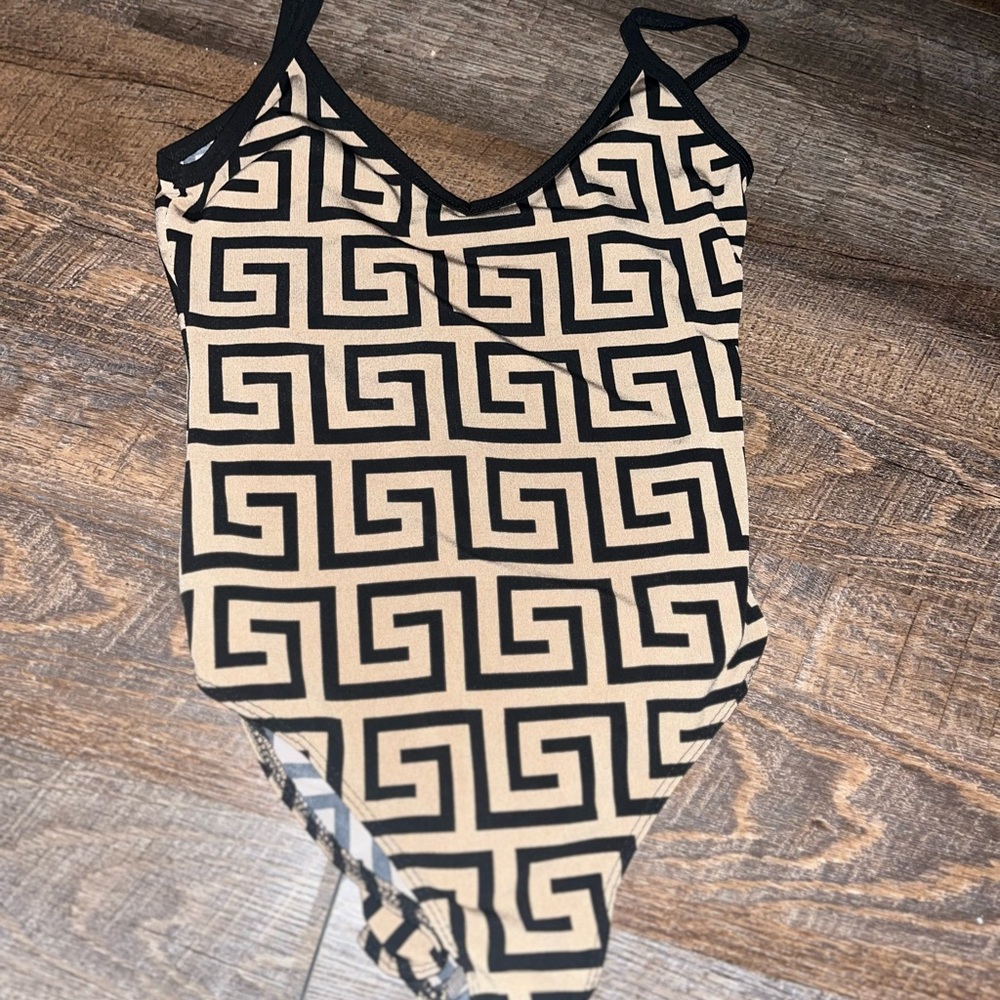Black and brown bodysuit